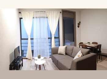 Roomgo MX - Cómoda habitación amueblada con baño privado en departamento nuevo (cerca de la colonia Roma, Juárez, México - D.F. - MX$8,000 por mes