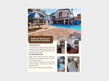 Roomgo MX - SE RENTA SUITE AMUEBLADA CON TODOS LOS SERVICIOS INCLUIDOS – IDEAL PARA ESTANCIA CÓMODA Y SEGURA, Mérida - MX$6,500 por mes