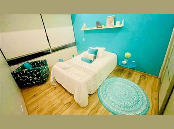 Roomgo MX - ESPECTACULAR Y COZY RECAMARA MINIMALISTA  VERDE AGUA EN DEPA NUEVO ROMA CONDESA WTC, Cuauhtémoc - MX$12,000 por mes