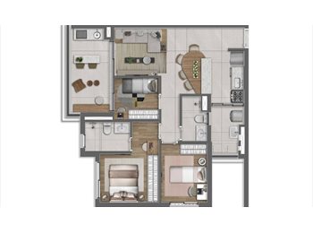 Roomgo BR - Cobertura no Alto da Boa Vista, ao Lado do Metrô e Próximo á Chucri Zaidan, Santo Amaro - R$ 1.500 Por mês