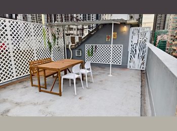 Roomgo HK - New shared apartment with separate rooftop garden 60ft to 90ft room size, Sham Shui Po - HKD5,000 pcm