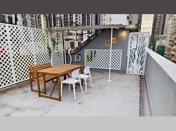 Roomgo HK - New shared apartment with separate rooftop garden 70ft room size, Sham Shui Po - HKD5,100 pcm
