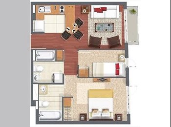 CompartoDepto CL - SANTA LUCIA - 2 HABITACIONES, AMBAS CON BAÑO PRIVADO, Santiago Centro - CH$340.000 por mes