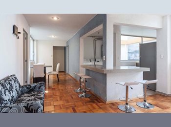 Roomgo MX -  Habitaciones en cómodo departamento amueblado, Cuauhtémoc - MX$8,200 por mes