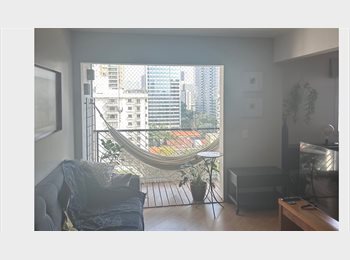 Roomgo BR - Quarto e banheiro privativos em apartamento decorado no Brooklin, Moema - R$ 3.400 Por mês