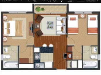 CompartoDepto CL - Habitación, Baño Privado , Santiago - CH$350.000 por mes