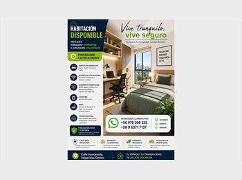 CompartoDepto CL - Pieza amoblada (Disponible) - Valparaíso, Valparaíso - CH$200.000 por mes