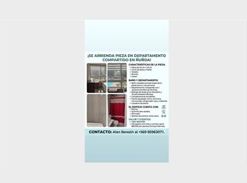 CompartoDepto CL - Arriendo pieza con baño privado en Ñuñoa, Macul - CH$240.000 por mes
