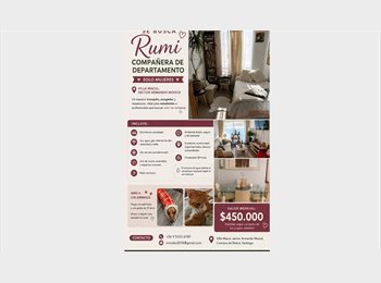 CompartoDepto CL - Busco compañera de  departamento, Macul - CH$450.000 por mes