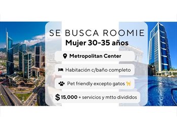 Roomgo MX - HABITACION EN METROPOLITAN!, Monterrey - MX$15,000 por mes