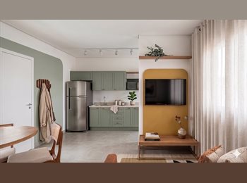 Roomgo BR - Apartamento mobiliado em frente à PUC Campinas \| Primeira locação | Ideal para estudantes, Campinas - R$ 1.900 Por mês