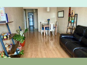 CompartoDepto CL - Habitación Amplia y Amoblada con Cama de 2 Plazas (depto moderno de 150mts2), Santiago Centro - CH$270.000 por mes