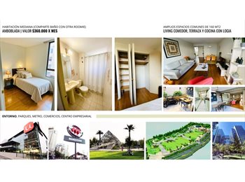 CompartoDepto CL - Habitación amoblada condominio, excelente conectividad, Vitacura - CH$360.000 por mes