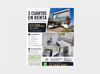 Roomgo MX - Rento habitación a estrenar, Zapopan - MX$11,000 por mes