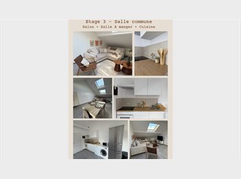 Appartager BE -  COLOCATION - APPARTEMENT MEUBLÉ RÉNOVÉ (PEB C) - 4 CHAMBRES - 4 SDB PRIVATIVES, Saint-Nicolas - 550 € pm