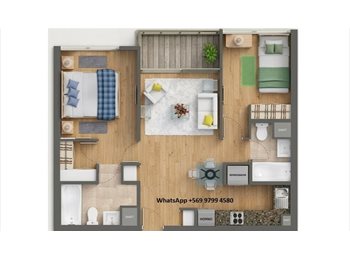 CompartoDepto CL - Habitación + Baño Privado En Metro Hospitales, Independencia - CH$290.000 por mes