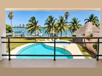 Roomgo MX - Habitacion privada con vista a laguna cancun zona hotelera, Cancún - MX$15,000 por mes