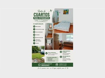 Roomgo MX - Cuarto con baño privado — Xcuyun, 15 min de Altabrisa | Ideal profesionista, Mérida - MX$3,800 por mes