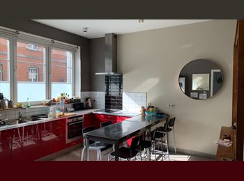 Appartager BE - Very nice room + balcony in large building, shared by 9 young working people with Internat-backgroun, Schaerbeek Schaarbeek - 475 € pm