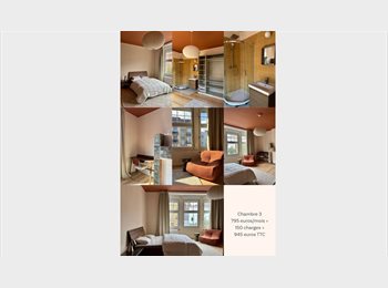 Appartager BE - NOUVELLE COLOCATION SCHAERBEEK JOSAPHAT - MAISON ENTIÈREMENT RÉNOVÉE ET MEUBLÉE - 7 CHAMBRES, Schaerbeek Schaarbeek - 795 € pm