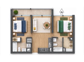 CompartoDepto CL - Se arrienda habitación con baño privado, Independencia - CH$310.000 por mes
