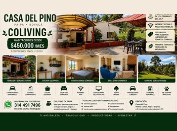 CompartoApto CO - Casa del Pino - coliving en Paipa, Paipa - COP$ 450.000 por mes