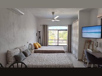 Roomgo MX - Bonito Estudio 2 camas Mat y Queen. Equipado, Cancún - MX$13,000 por mes