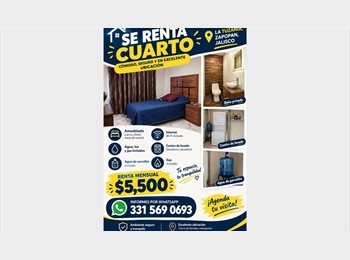 Roomgo MX - RENTO CUARTO $ 5,500.00 COL TUZANIA, Zapopan - MX$5,500 por mes